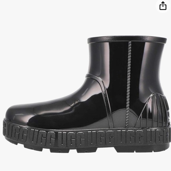 Black UGG rain boots with fur insole - Picture 3 of 6